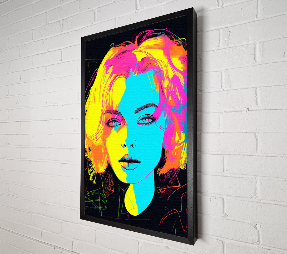  A Canvas Print of Neon Face Canvas Wall Art