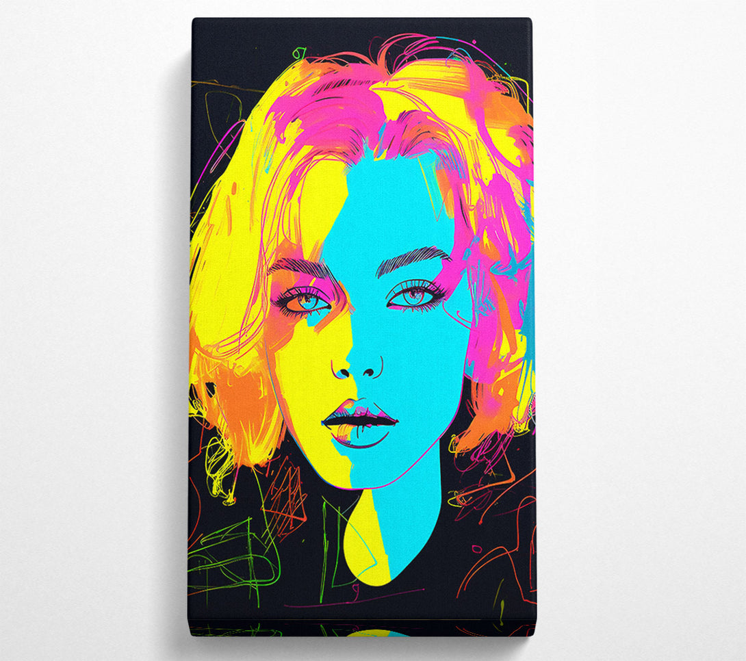  A Canvas Print of Neon Face Canvas Wall Art