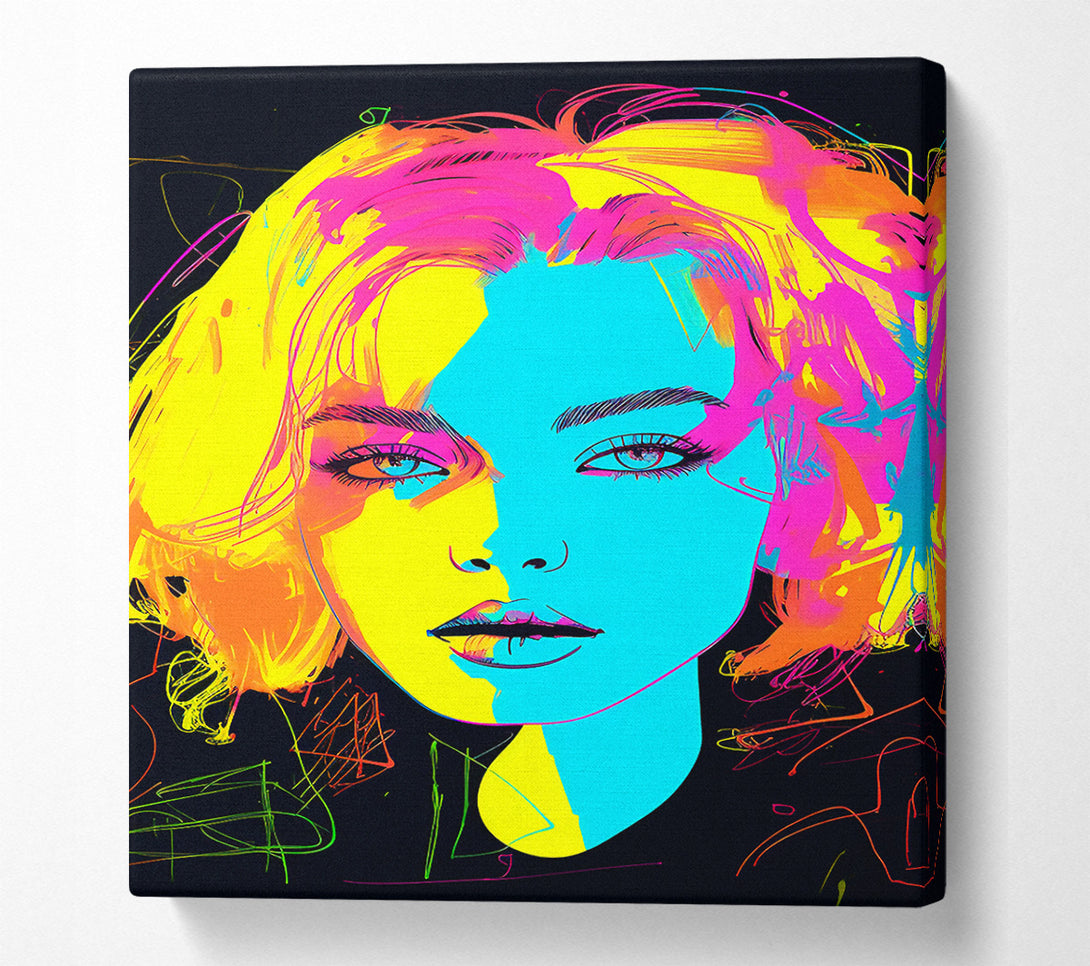  A Canvas Print of Neon Face Canvas Wall Art