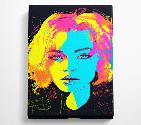  A Canvas Print of Neon Face Canvas Wall Art