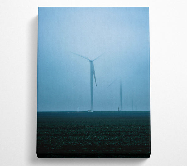  A Canvas Print of Blue Mist Turbines Canvas Print