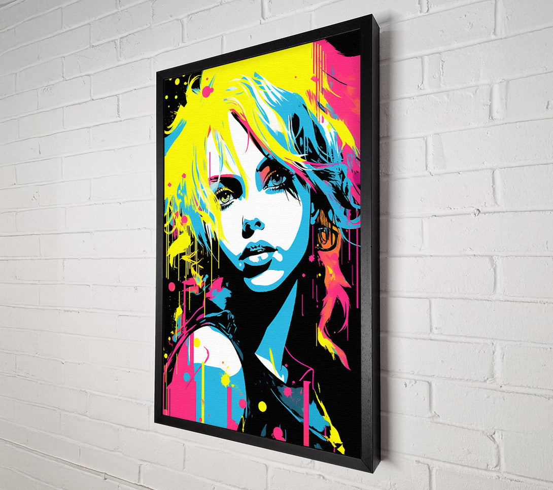 A Canvas Print of Neon Lady Vector Canvas Print