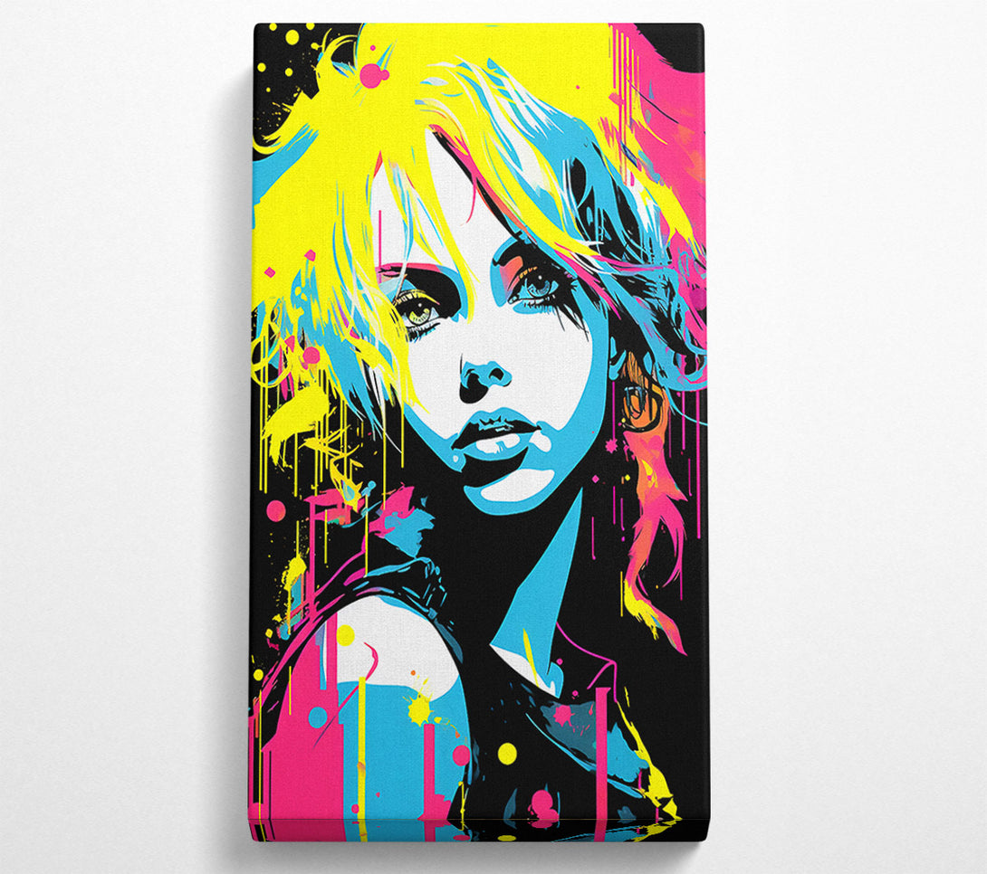  A Canvas Print of Neon Lady Vector Canvas Print