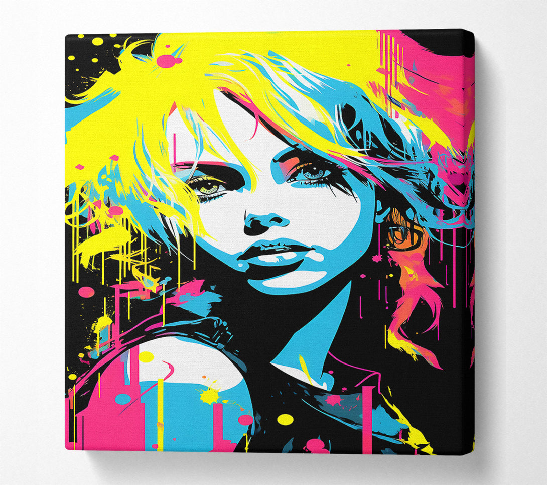  A Canvas Print of Neon Lady Vector Canvas Print