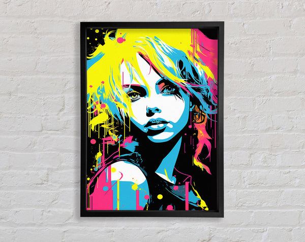 Neon Lady Vector Framed Print