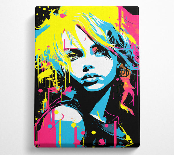  A Canvas Print of Neon Lady Vector Canvas Print