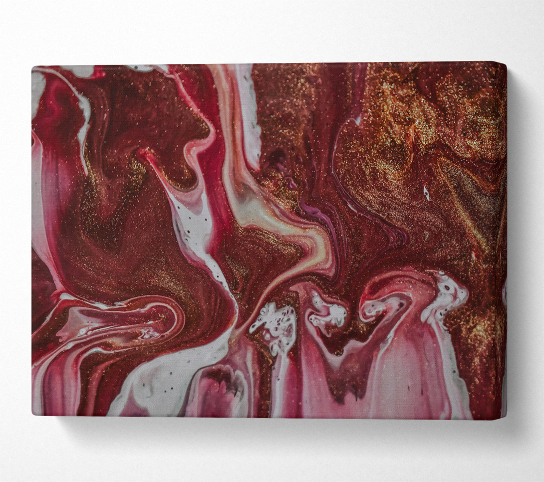  A Canvas Print of Crimson Swirls And Gold Canvas Print