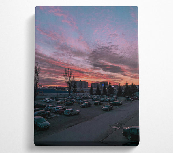 A Canvas Print of Pink City Sunset Canvas Wall Art