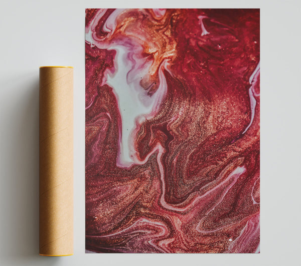 Crimson Swirls And Shimmer Print