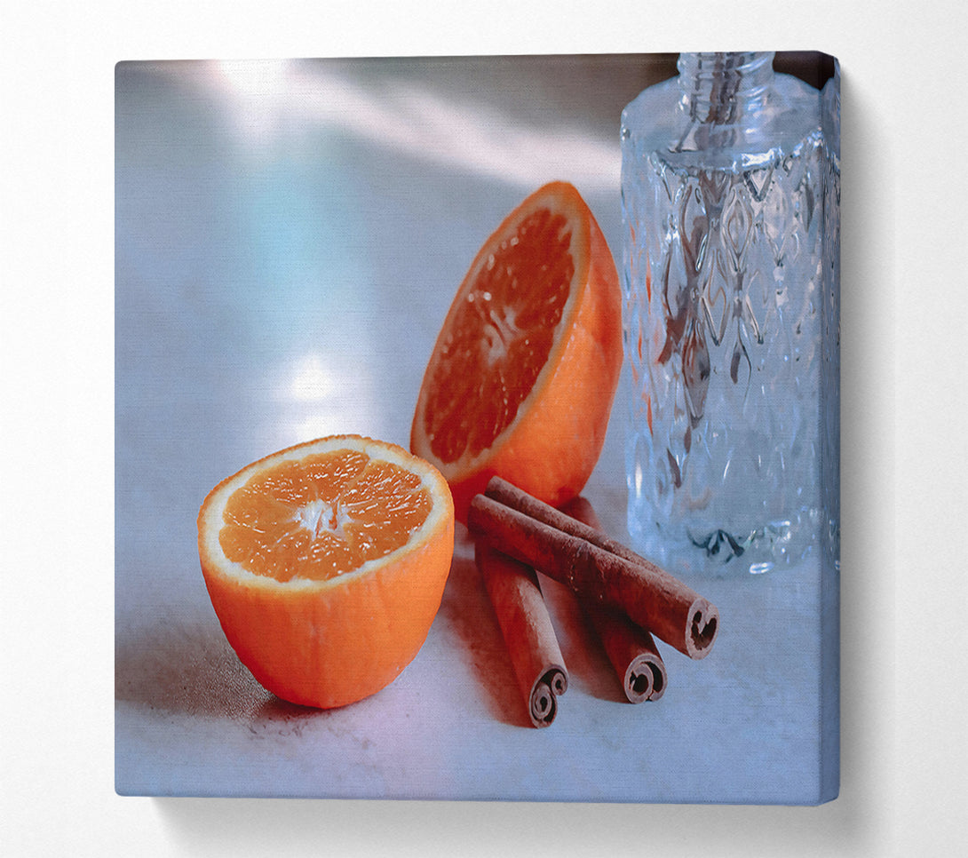  A Canvas Print of Orange Cinnamon Still Life Canvas Print