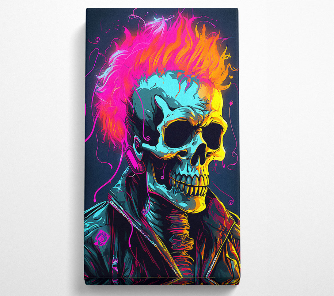  A Canvas Print of Neon Punk Skeleton Canvas Print
