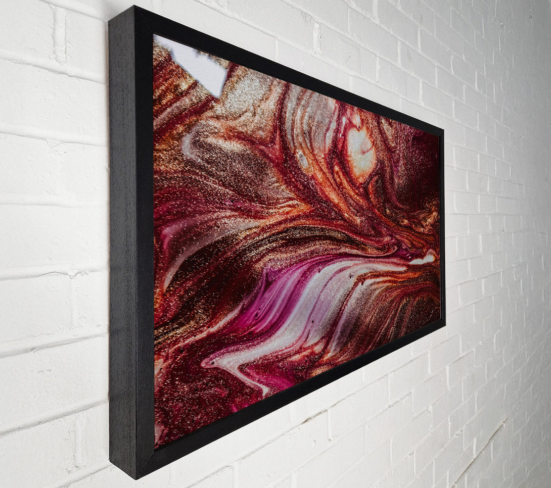  A Canvas Print of Crimson Gold Swirls Canvas Wall Art