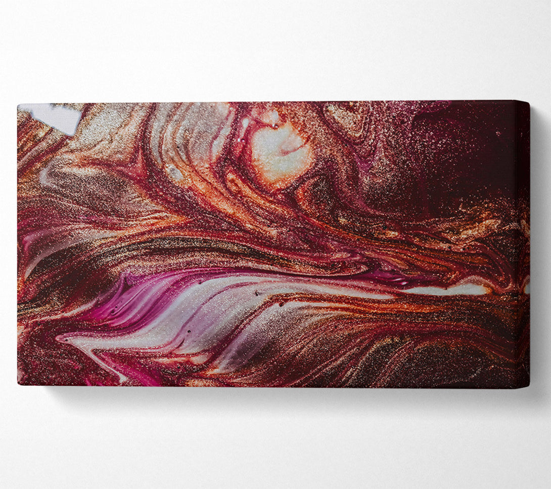  A Canvas Print of Crimson Gold Swirls Canvas Wall Art