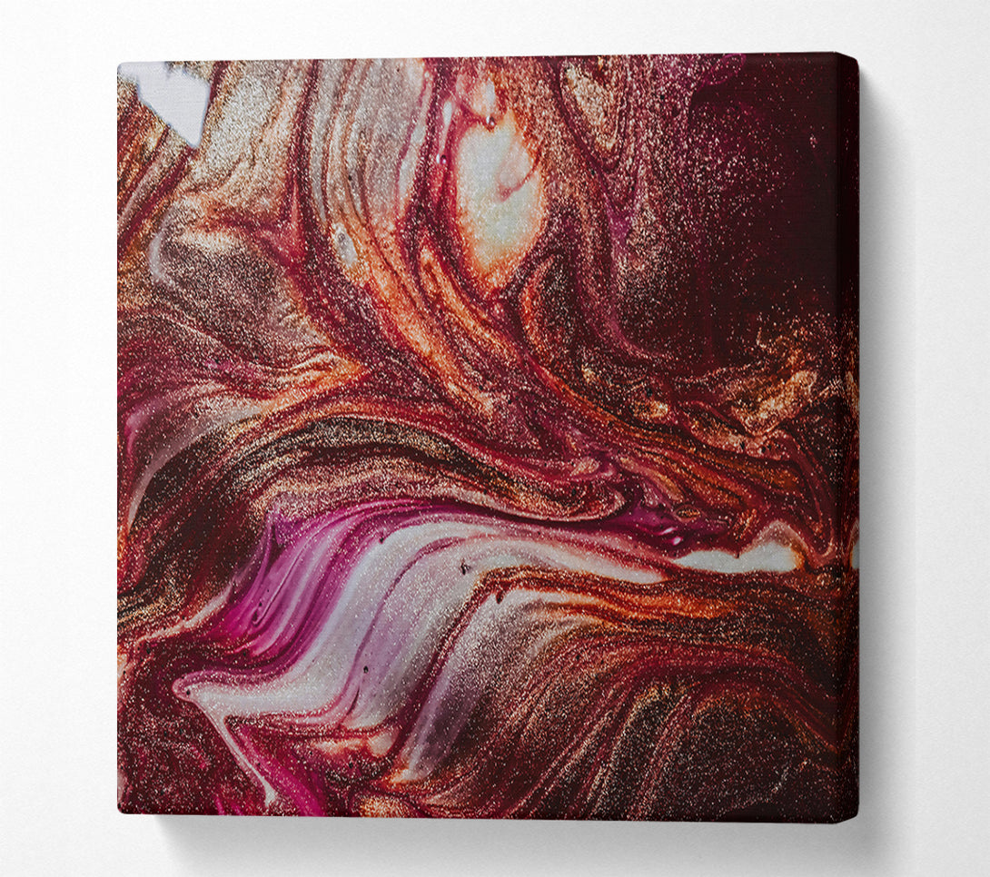  A Canvas Print of Crimson Gold Swirls Canvas Wall Art