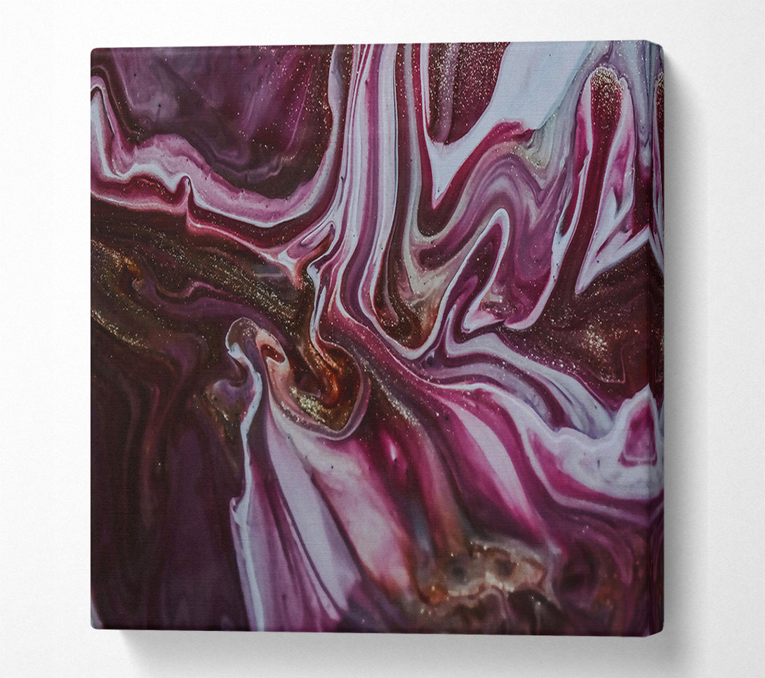  A Canvas Print of Burgundy Swirls Of Gold Canvas Print