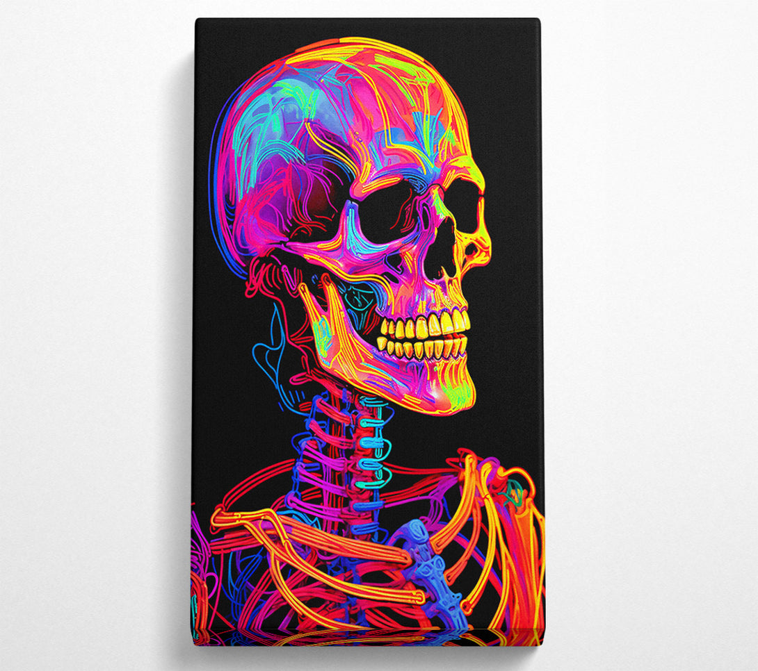  A Canvas Print of Neon Skeleton Man Canvas Wall Art