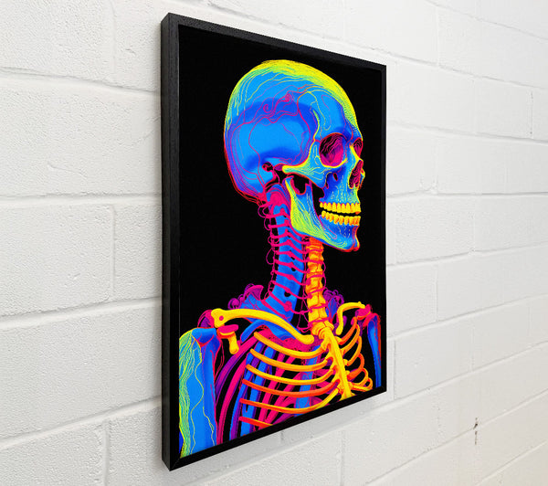 Neon Skeleton Skull Black