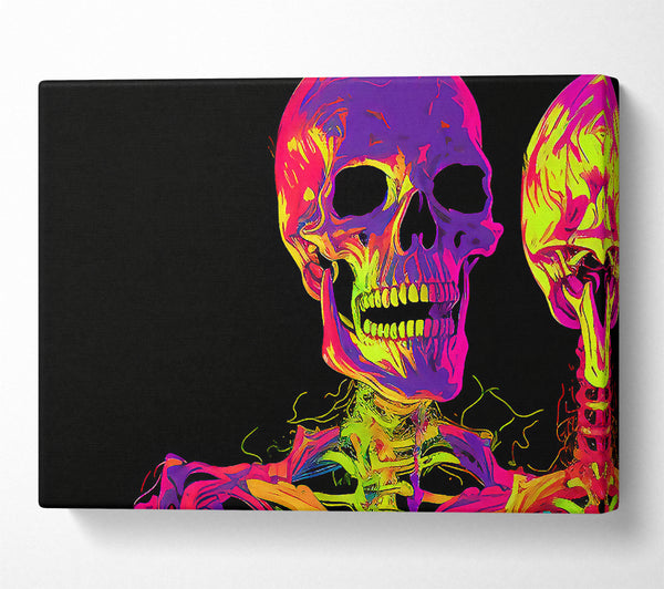  A Canvas Print of Neon Skeleton Canvas Art
