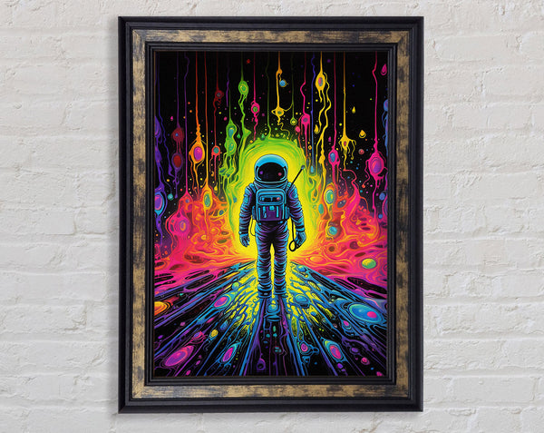 Neon Space Man Framed Print