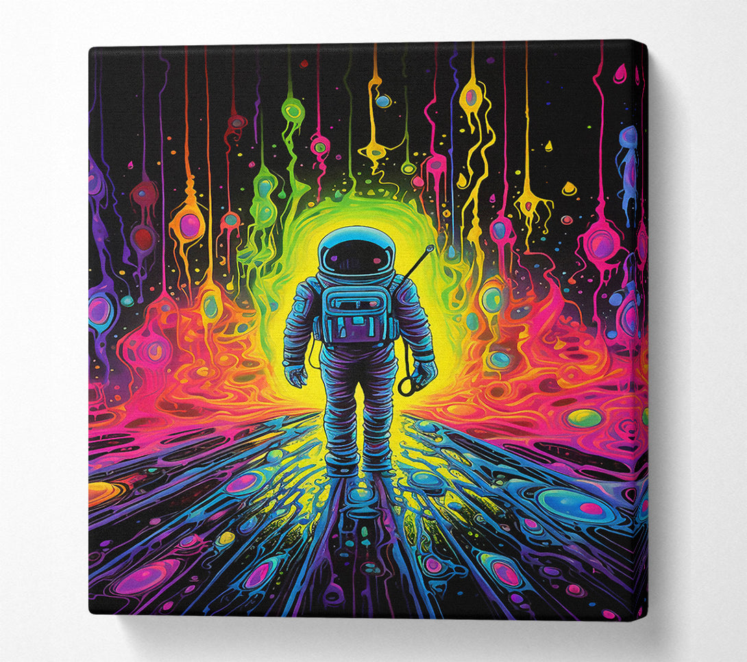  A Canvas Print of Neon Space Man Canvas Print