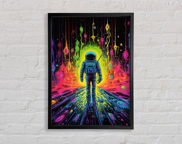 Neon Space Man Framed Print