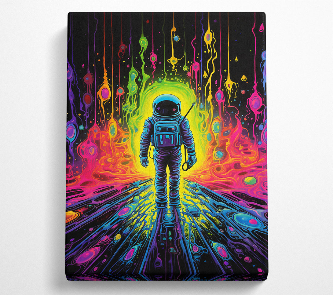  A Canvas Print of Neon Space Man Canvas Print