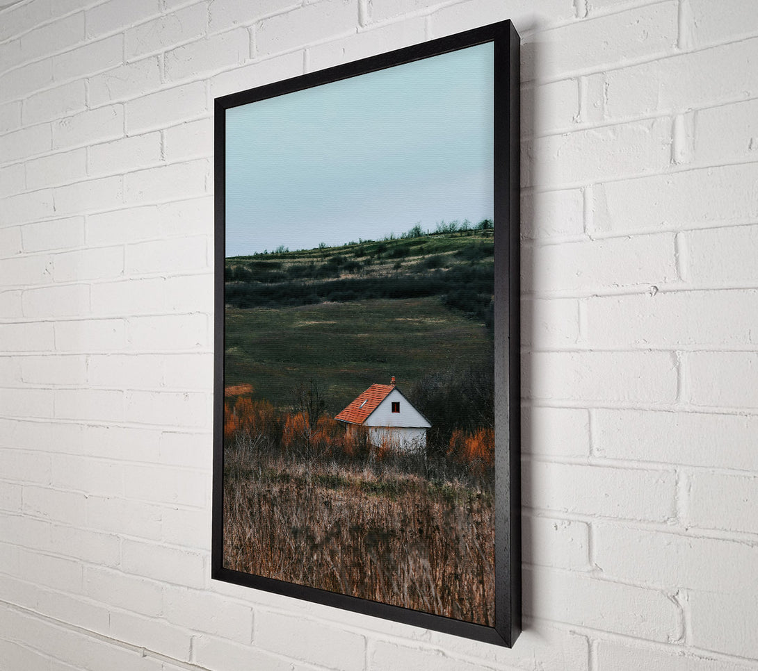  A Canvas Print of Red Roofed Solitude Canvas Print