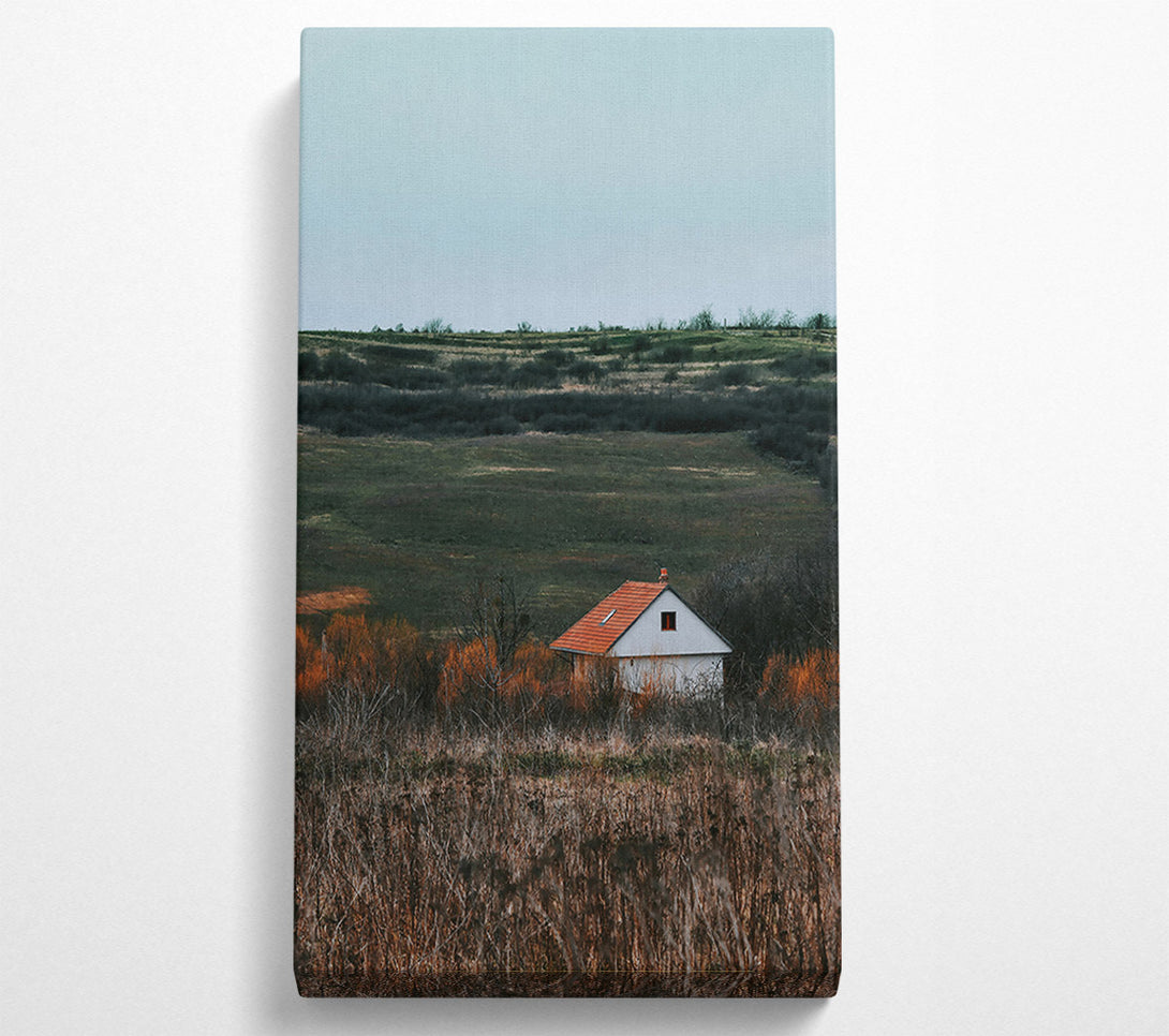  A Canvas Print of Red Roofed Solitude Canvas Print