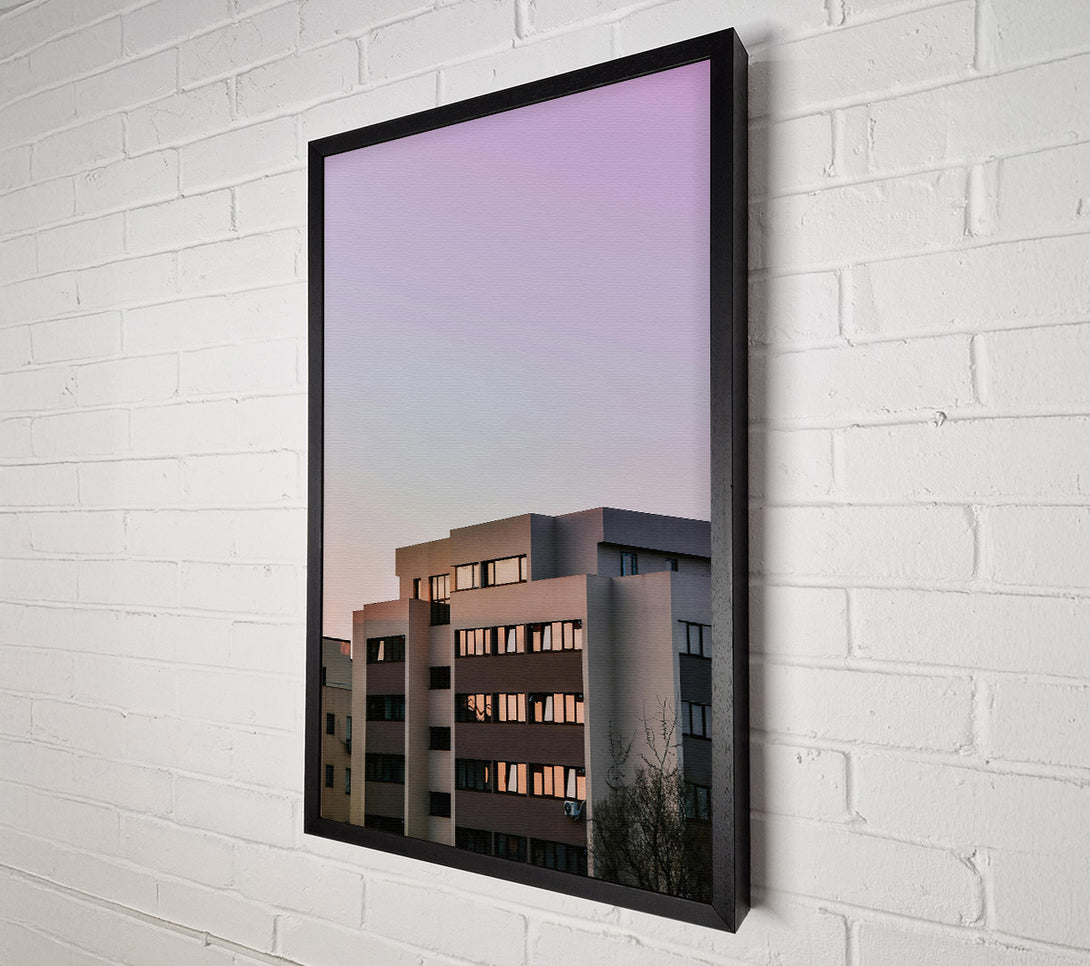  A Canvas Print of Pink Sunset Windows Canvas Print
