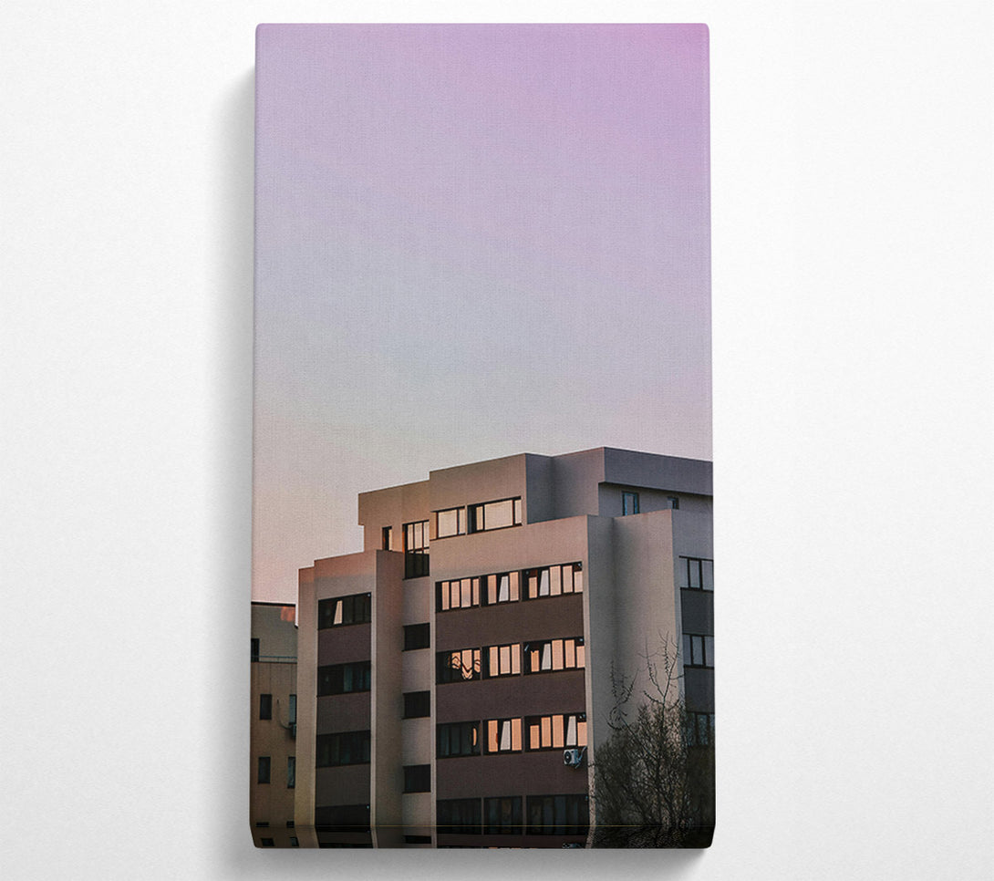  A Canvas Print of Pink Sunset Windows Canvas Print