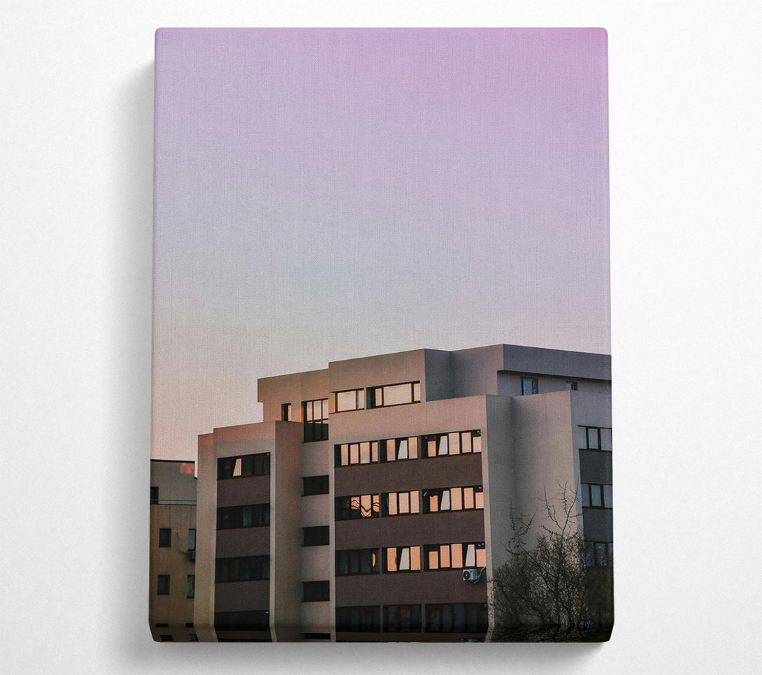  A Canvas Print of Pink Sunset Windows Canvas Print