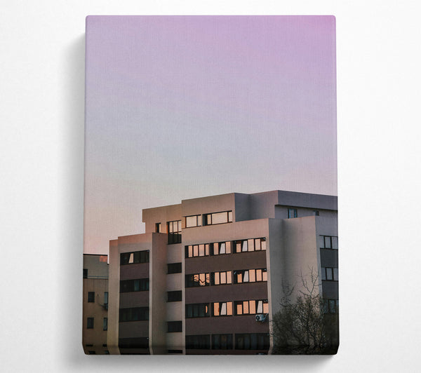  A Canvas Print of Pink Sunset Windows Canvas Print
