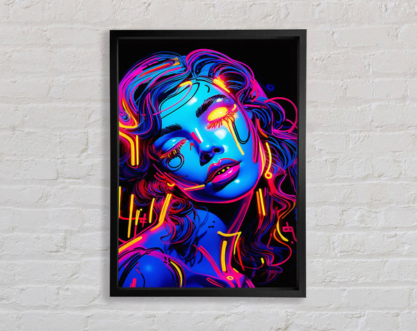 Neon Undead Girl Framed Print