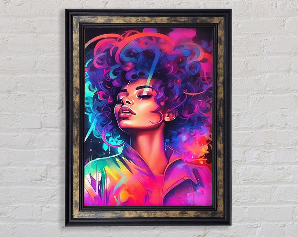 Neon Vibes Framed Print