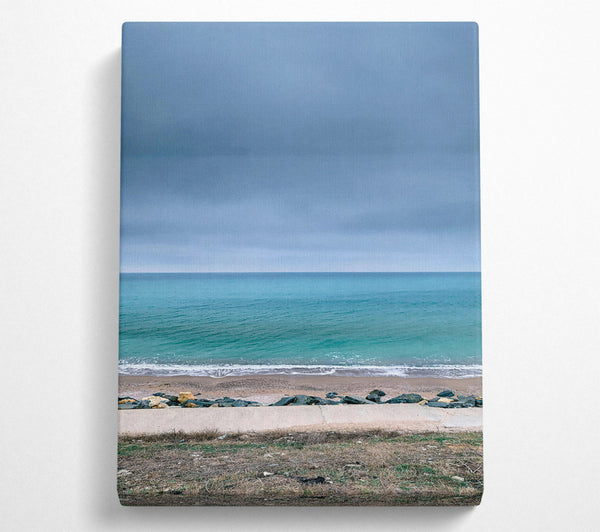 A Canvas Print of Azure Coastal Horizon Canvas Wall Art