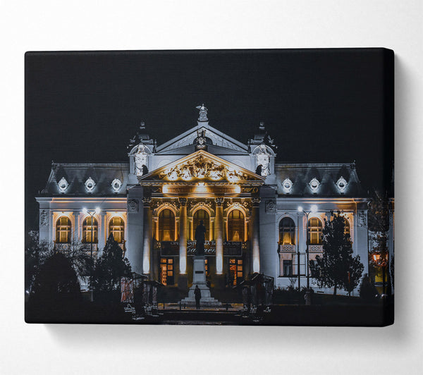  A Canvas Print of Golden Night Lights Canvas Print