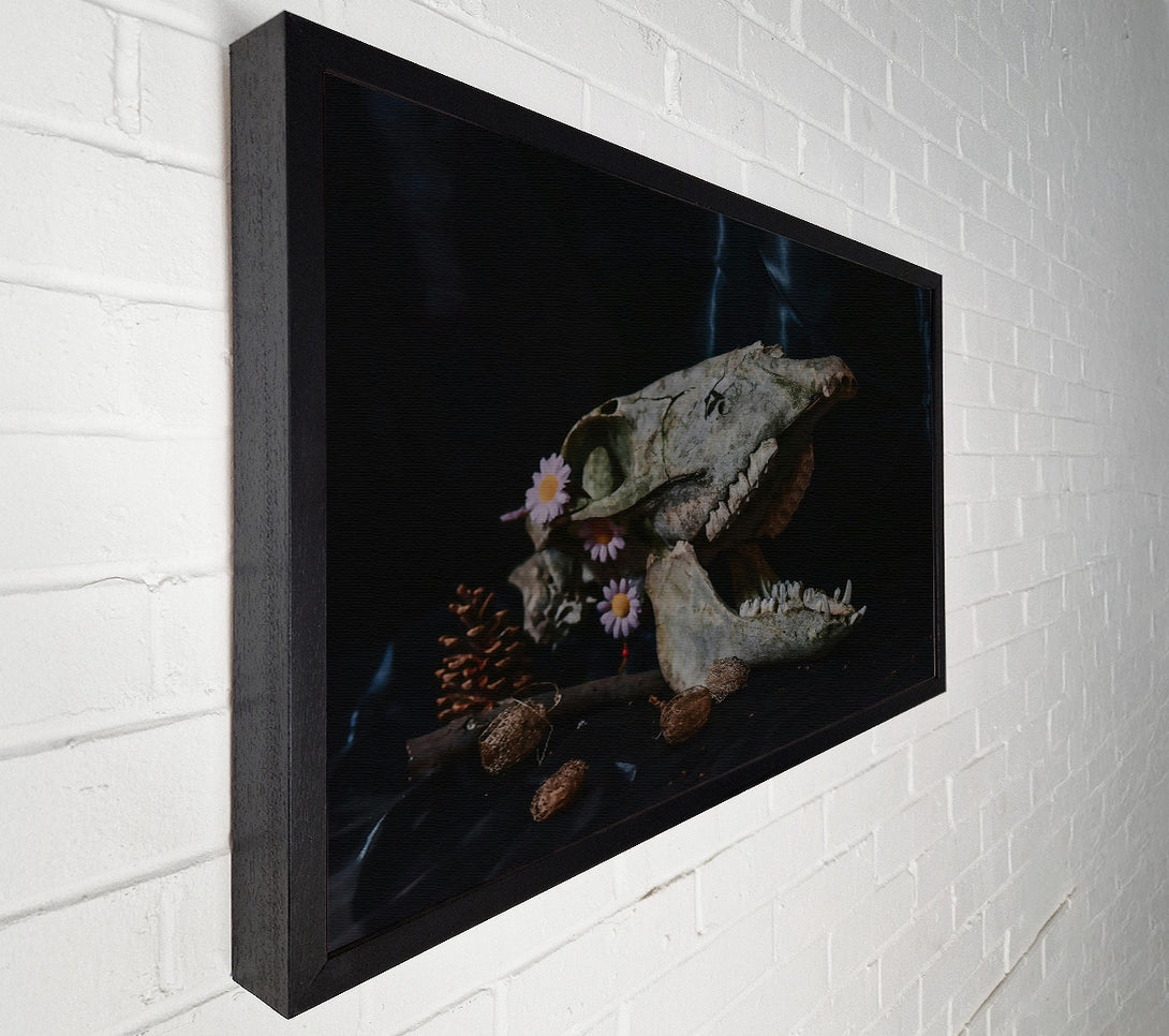  A Canvas Print of White Skull And Flowers Canvas Print