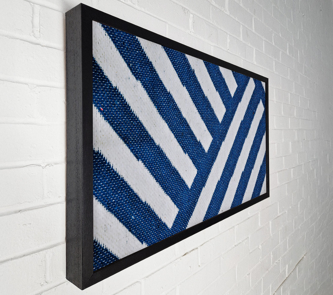  A Canvas Print of Indigo Woven Stripes Canvas Art
