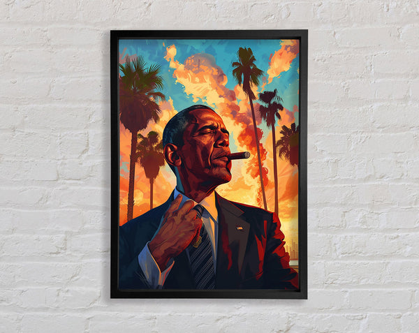 Obama Cigar Framed Print