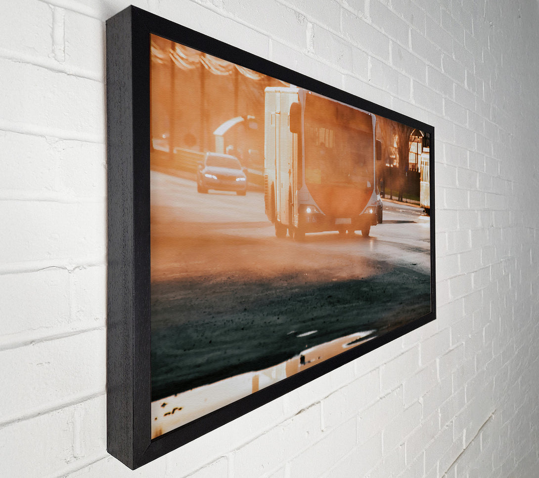  A Canvas Print of Orange Bus Haze Canvas Wall Art