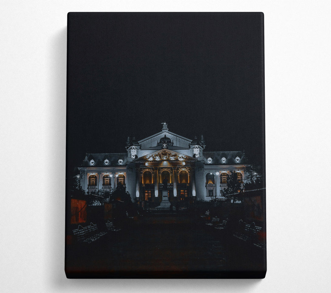  A Canvas Print of Golden Night Lights Canvas Print