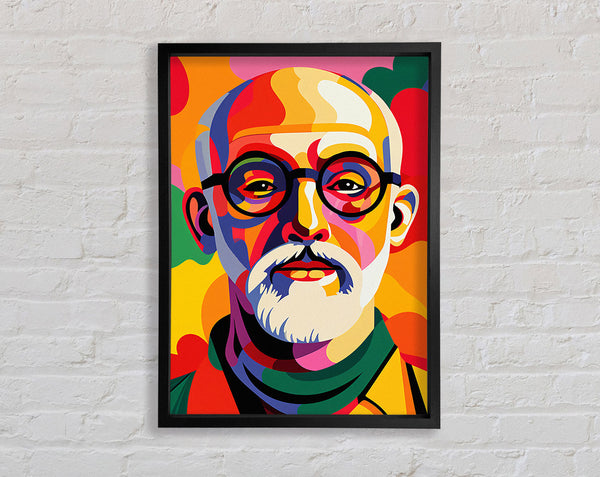 Old Man Hipster Pop Art Framed Print