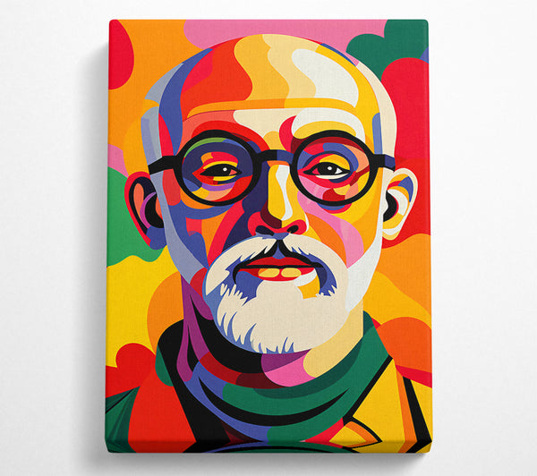  A Canvas Print of Old Man Hipster Pop Art Canvas Art