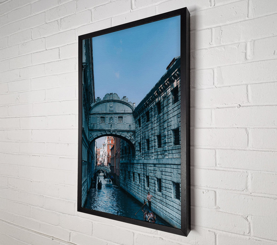  A Canvas Print of Blue Canal Bridge Canvas Wall Art