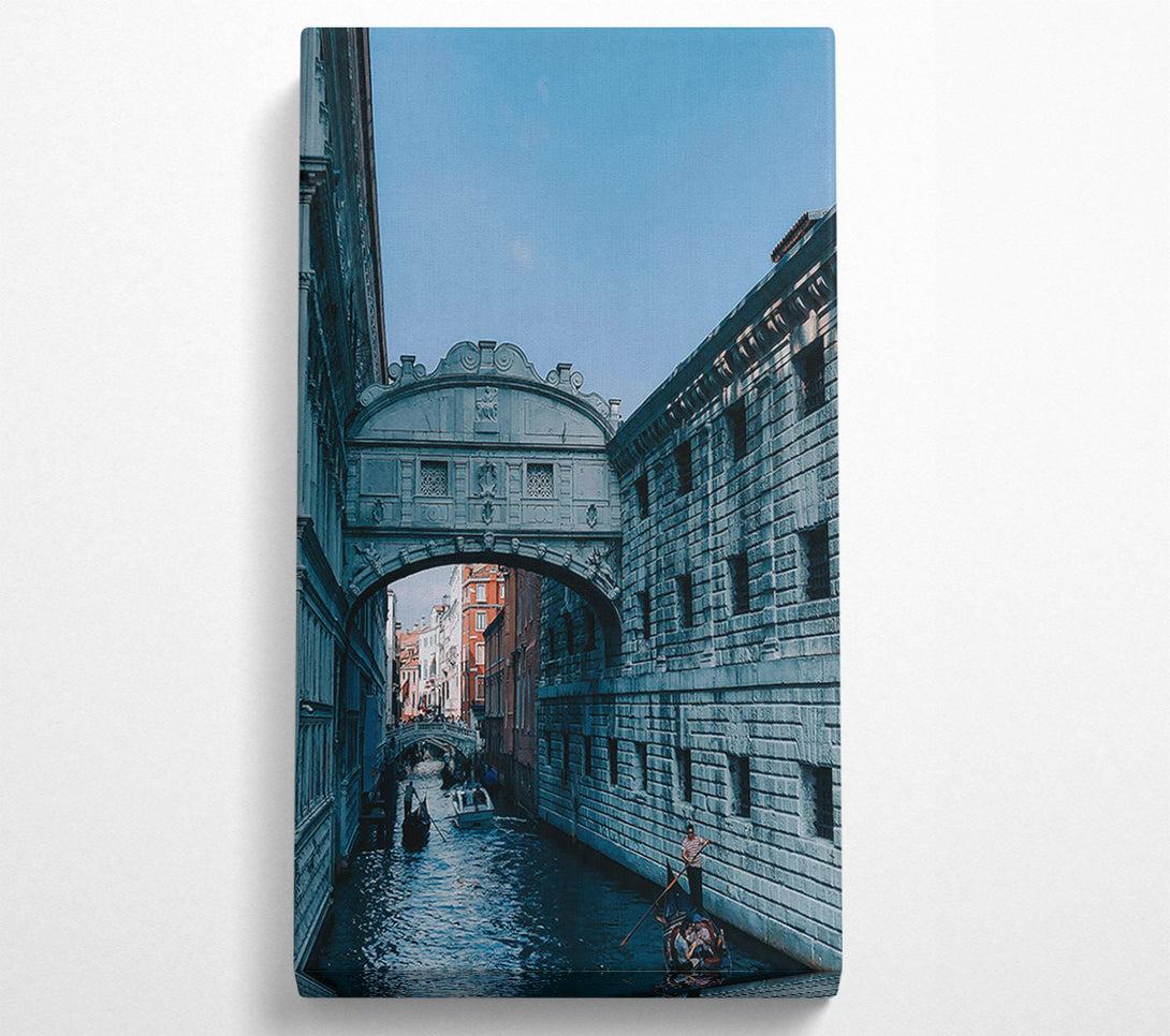  A Canvas Print of Blue Canal Bridge Canvas Wall Art
