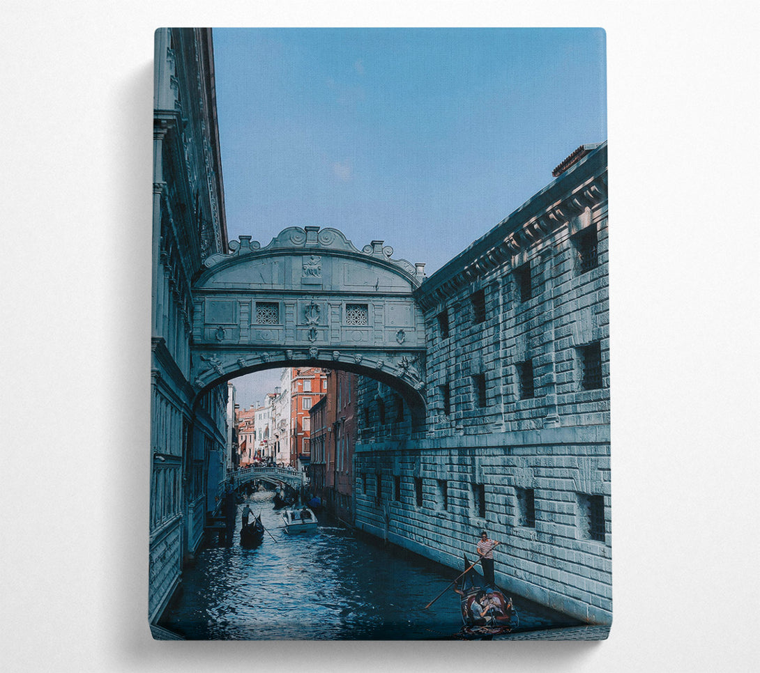  A Canvas Print of Blue Canal Bridge Canvas Wall Art