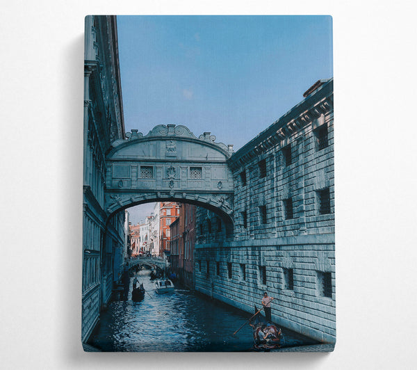  A Canvas Print of Blue Canal Bridge Canvas Wall Art