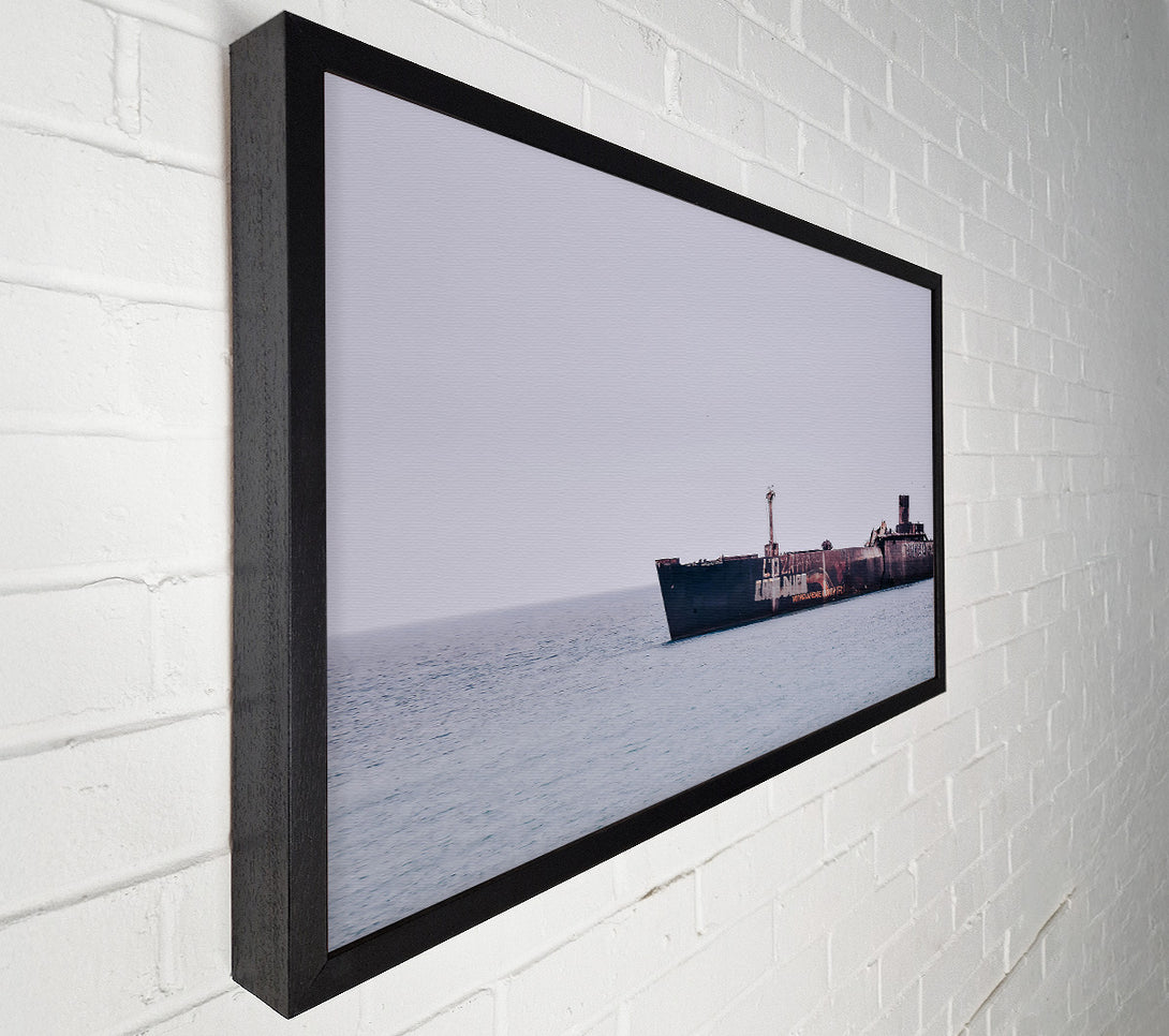  A Canvas Print of Rusting Blue Ghost Ship Canvas Art