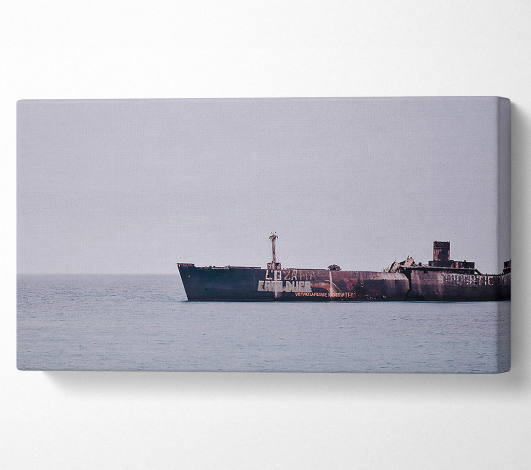  A Canvas Print of Rusting Blue Ghost Ship Canvas Art