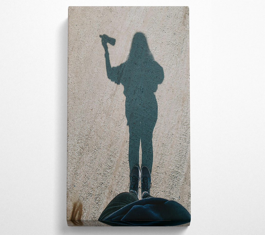  A Canvas Print of Teal Shadow Self Portrait Canvas Print